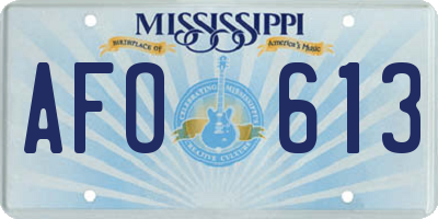MS license plate AFO613