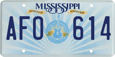 MS license plate AFO614