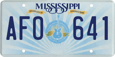 MS license plate AFO641