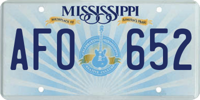 MS license plate AFO652