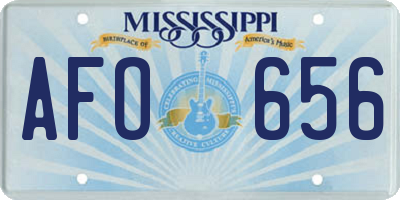 MS license plate AFO656