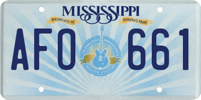 MS license plate AFO661