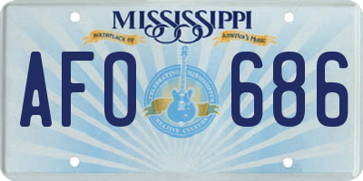 MS license plate AFO686