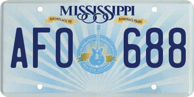 MS license plate AFO688