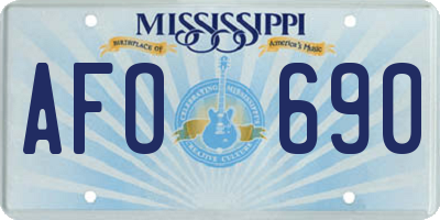 MS license plate AFO690