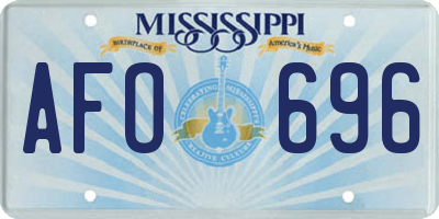 MS license plate AFO696