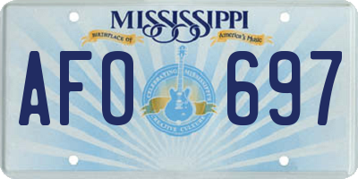 MS license plate AFO697