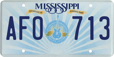 MS license plate AFO713