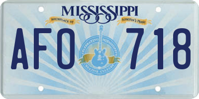 MS license plate AFO718