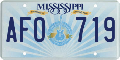 MS license plate AFO719