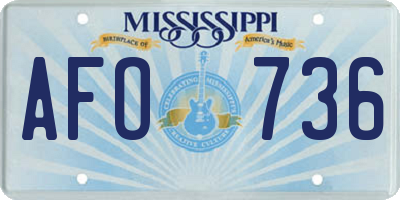 MS license plate AFO736