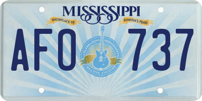 MS license plate AFO737