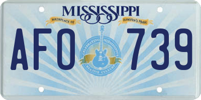 MS license plate AFO739
