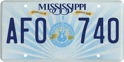 MS license plate AFO740