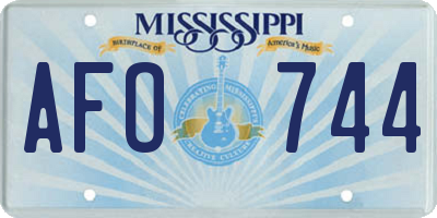 MS license plate AFO744