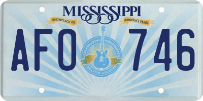 MS license plate AFO746