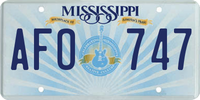 MS license plate AFO747