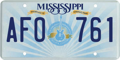 MS license plate AFO761