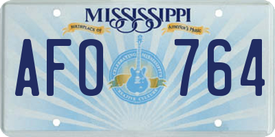 MS license plate AFO764
