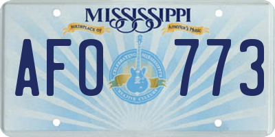 MS license plate AFO773