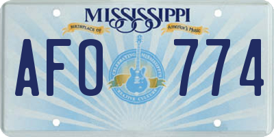 MS license plate AFO774