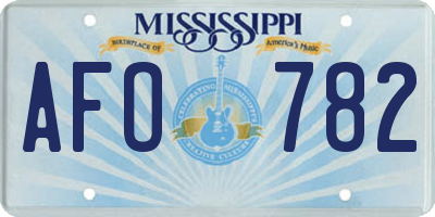 MS license plate AFO782