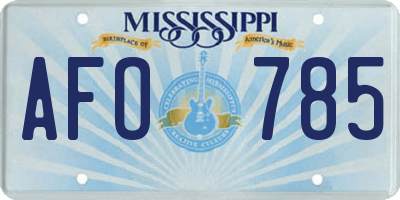 MS license plate AFO785