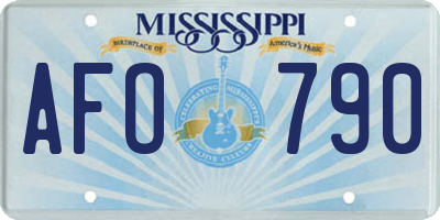 MS license plate AFO790