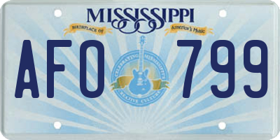 MS license plate AFO799