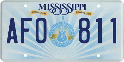 MS license plate AFO811