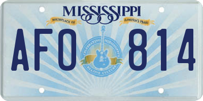 MS license plate AFO814