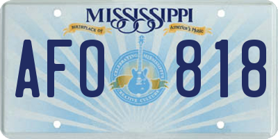 MS license plate AFO818