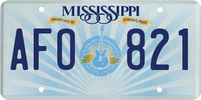 MS license plate AFO821
