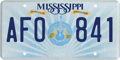 MS license plate AFO841