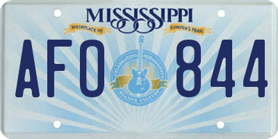 MS license plate AFO844