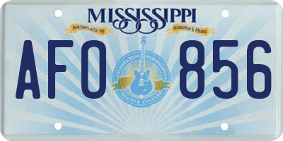 MS license plate AFO856