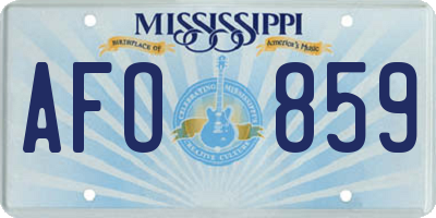 MS license plate AFO859