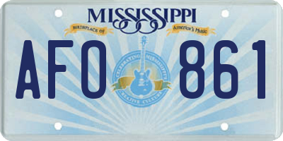 MS license plate AFO861