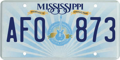 MS license plate AFO873