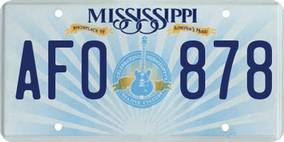 MS license plate AFO878