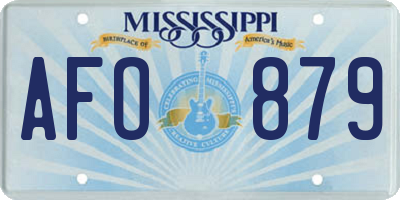 MS license plate AFO879