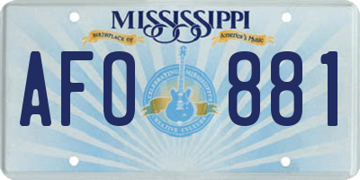 MS license plate AFO881