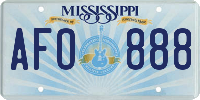 MS license plate AFO888