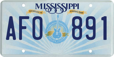 MS license plate AFO891