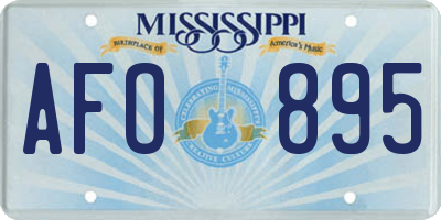 MS license plate AFO895