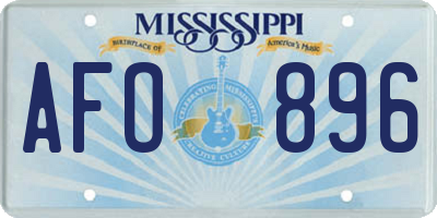MS license plate AFO896