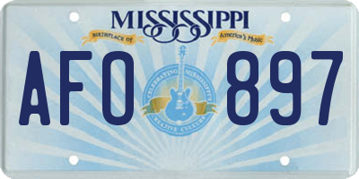 MS license plate AFO897