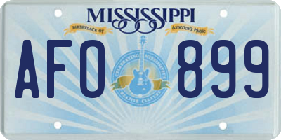 MS license plate AFO899