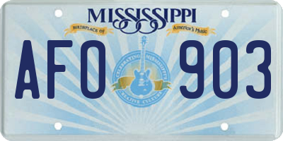MS license plate AFO903