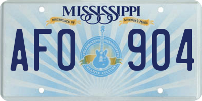 MS license plate AFO904